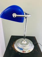 Lampe de banquier - Verre, Chrome