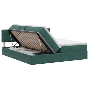 vidaXL Opbergbed met hoofdeinde 2 st Donkergroen, Verzenden, Nieuw