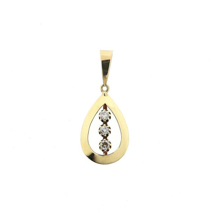 Gouden hanger met diamanten; 0,30 ct. (Hanger of bedel), Handtassen en Accessoires, Bedels, Gebruikt, Overige merken, Goud, Ophalen of Verzenden