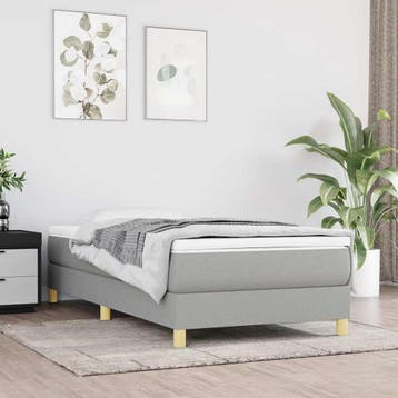 vidaXL Boxspring bed 90x200 cm stof lichtgrijs, Verzenden, Nieuw