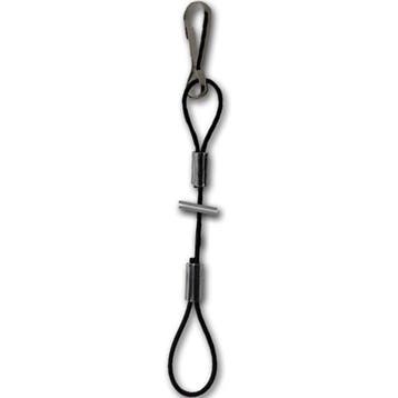 Zwarte staalkabel 30cm met lussen en simplexklem, Verzenden, Nieuw