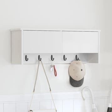 vidaXL Wandgemonteerde kapstok Wit 80 x 20 x 30 cm Bewerkt, Verzenden