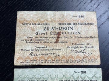 Nederland. - 1 and 2½ Gulden 1914 - Pick 4 and 5 (Zonder
