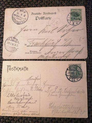 Duitsland - Postkaarten Berlijn: eetgelegenheden vanaf 1897, Gelopen