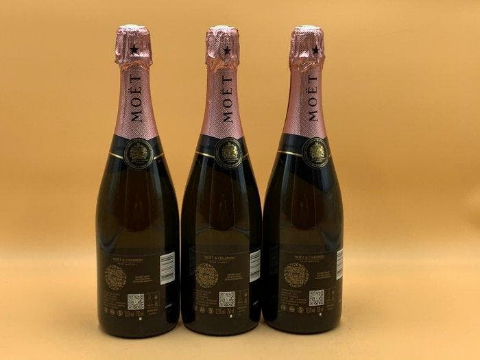 Moët & Chandon, Rosé Impérial - Champagne Brut - 3 Fles, Verzamelen, Wijnen