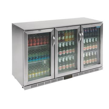Polar G-serie 3-deurs barkoeling met klapdeuren RVS 330 lite, Verzenden, Nieuw in verpakking, Koelen en Vriezen