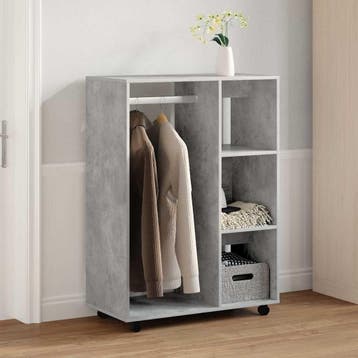vidaXL Kledingkast 80x40x110 cm bewerkt hout betongrijs, Maison & Meubles, Verzenden