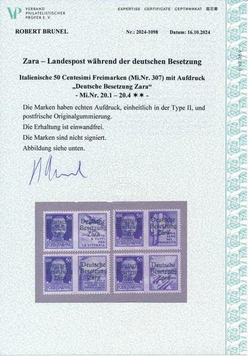Duitse Rijk - Bezetting van Zara 1943 - Italiaanse, Gestempeld