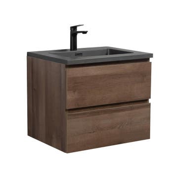 Badkamermeubel Set Angela 60 cm Bruin Eiken Badmeubel, Verzenden, Nieuw