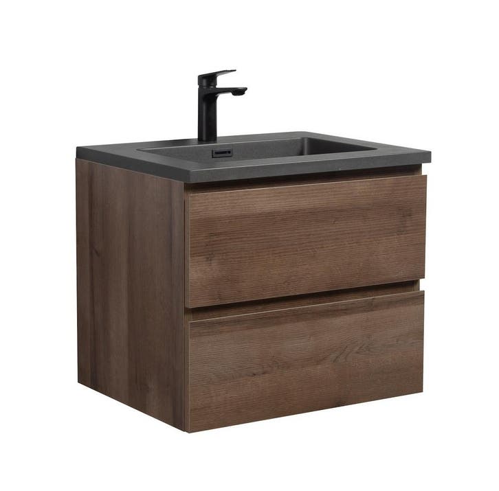 Badkamermeubel Set Angela 60 cm Bruin Eiken Badmeubel, Huis en Inrichting, Badkamer | Badkamermeubels, Nieuw, Verzenden