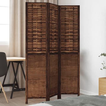 vidaXL Kamerscherm met 3 panelen massief paulowniahout, Verzenden, Nieuw