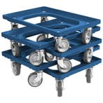 Dolly 60x40x15 blauw met 4 rubberen zwenkwielen nieuw Set, Ophalen of Verzenden