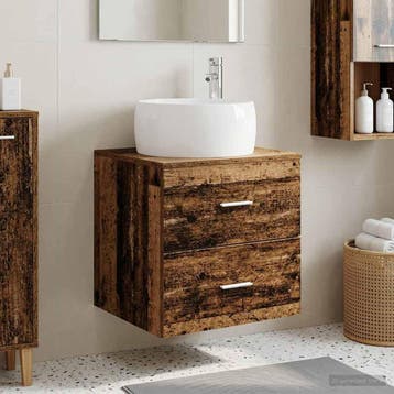 vidaXL Wandgemonteerde wastafel van een meubel Oud hout, Verzenden, Nieuw