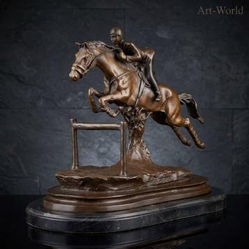 Statue, Exclusief sculptuur: Paard met Ruiter 44 cm / 14 kg