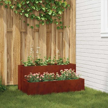 vidaXL Tuin Plantpot Roestig 100 x 60 x 45 cm Cortenstaal, Verzenden