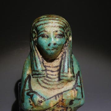 Égypte ancienne Faience Shabti, 10,7 cm H. Nouveau Empire,