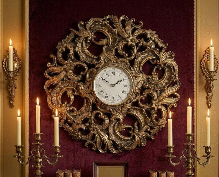 Pendule murale vintage Jaeger Electronic – Style rococo /, Antiquités & Art, Curiosités & Brocante