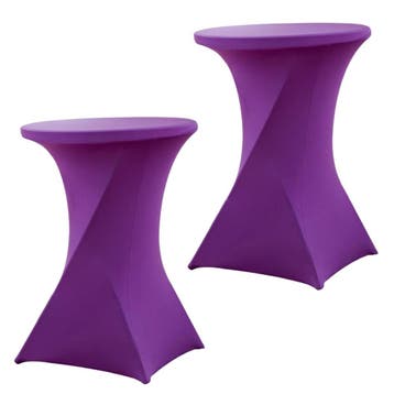 Set Van 2 Stuks! Statafelrok Paars 80 CM Alora Tafelrok Voor, Nieuw, Alora