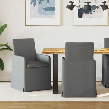 vidaXL Eetstoelen 2 st Stof Donkergrijs 57 x 68 x 94 cm, Verzenden