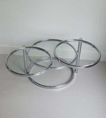 Leitmotiv - Salontafel - Double Swivel - Verchroomd, Staal,