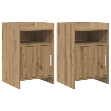 vidaXL Nachttafels 2 st Artisanaal eiken 40 x 36 x 60 cm, Huis en Inrichting, Slaapkamer | Nachtkastjes, Verzenden, Nieuw