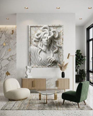 Makayhos - [Canvas] Medusa Marble – Gilded Silence