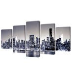 vidaXL Canvas muurdruk set monochroom New York skyline 200 x, Verzenden, Nieuw