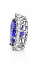 Pendentif - 18 carats Or blanc - 7.10ct. tw. Tanzanite -