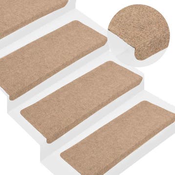 vidaXL Trapmatten zelfklevend 30 st 65x24,5x3,5 cm beige, Verzenden