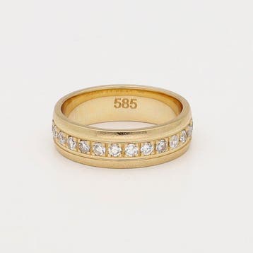 Ring - 14 karaat Geel goud - Diamant