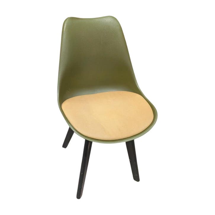 Set van 4 groene kunststof kuipstoelen met gestoffeerde, Articles professionnels, Aménagement de Bureau & Magasin | Mobilier de bureau & Aménagement