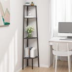 vidaXL Hoekkastje met 4 schappen 45,5x31,5x150 cm zwart, Huis en Inrichting, Verzenden, Nieuw
