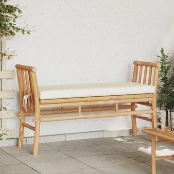 vidaXL Tuinbank 2 -Seater 110 x 38 x 65cm Bamboe Bruin, Verzenden