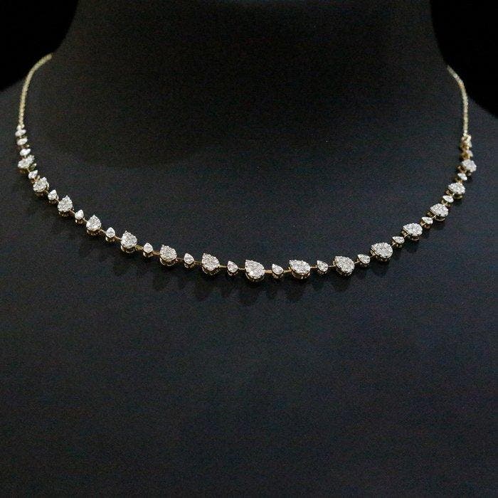 Collier - 14 carats Or jaune - 1.39ct. tw. Diamant, Handtassen en Accessoires, Kettingen