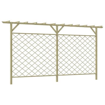 vidaXL Tuinhek met latwerk en pergola hout, Verzenden, Nieuw