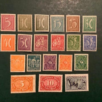 Duitse Rijk 1921 - Arbeider en Posthoorn met de 10Pf in