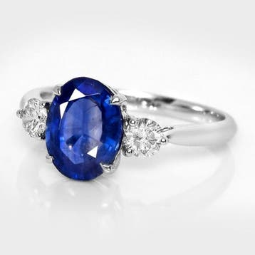 Zonder minimumprijs - Ring - 14 karaat Witgoud, IGI 2,14 ct