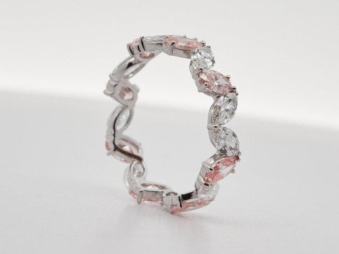 Zonder minimumprijs - Ring - 14 karaat Witgoud - 2.85ct. tw., Handtassen en Accessoires, Ringen