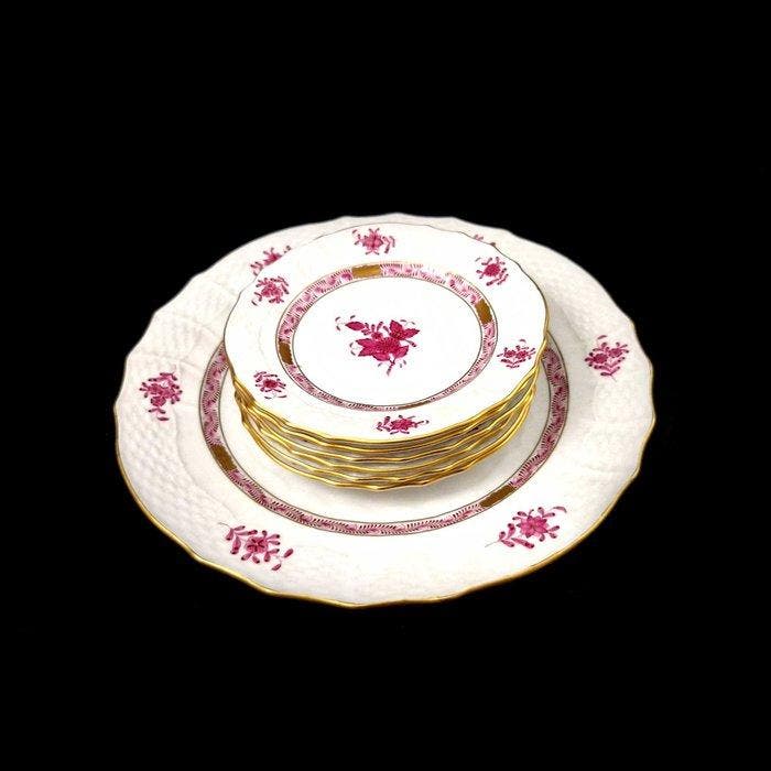 Herend - Dessertservies (7) - Porselein - Roccaile, Antiek en Kunst, Antiek | Meubels | Tafels