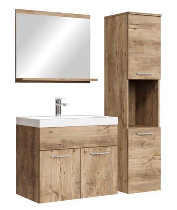 Badkamermeubel Set Montreal 60 x 35 cm Kastanje Badmeubel, Maison & Meubles, Verzenden