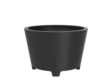 Aluminium plantenbak taps Ø120x80cm - Met poten, 100 cm of meer, Rond, Nieuw, Metaal