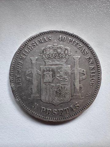 Spanje. Amadeo I. 5 Pesetas 1875*75 DEM (Zonder