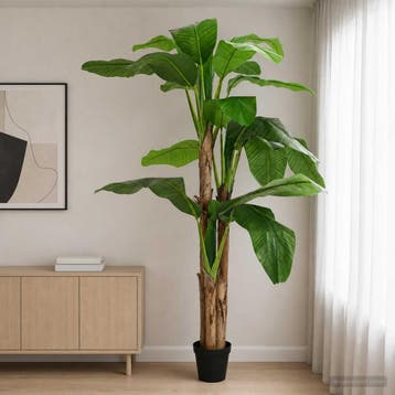 vidaXL Kunstmatige bananenboom Groen 125 x 25 x 250 cm Stof, Maison & Meubles, Plantes d'intérieur, Verzenden