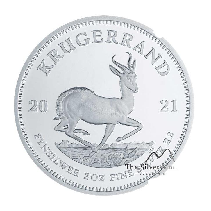 Zilveren Krugerrand proof 2021 2 troy ounce, Postzegels en Munten, Edelmetalen en Baren