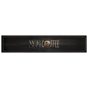 vidaXL Keukenmat wasbaar koffietekst 60x300 cm fluweel, Verzenden, Nieuw