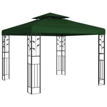 vidaXL Prieel 3 x 3 x 2,68 m Groen Polyester en Staal, Tuin en Terras, Verzenden, Nieuw