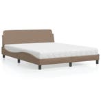 vidaXL Bed met matras Dover kunstleer cappuccinokleurig, Huis en Inrichting, Slaapkamer | Bedden, Verzenden, Nieuw