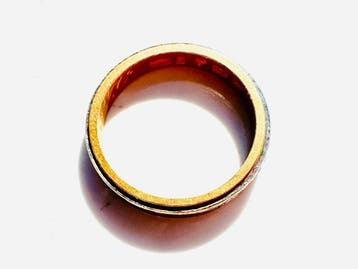 Ring - 18 karaat Geel goud - 0.08ct. tw. Diamant, Nieuw