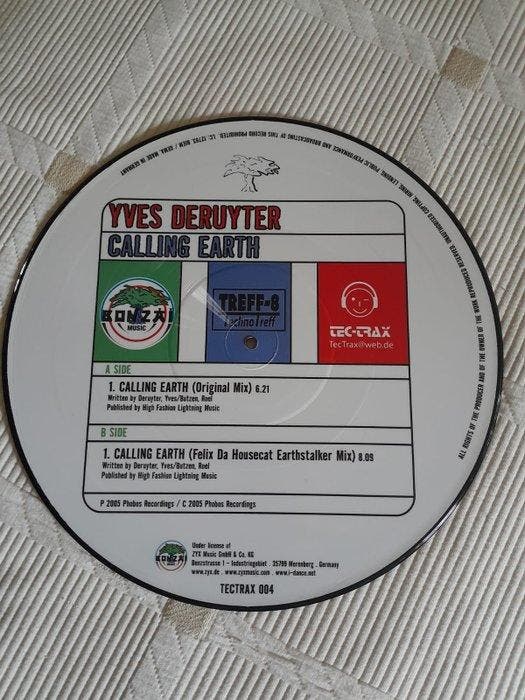 Yves Deruyter - Calling Earth - rare Techno, Hard Trance -, CD & DVD, Vinyles Singles