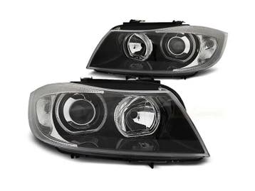 Angel Eyes LED koplampen Black geschikt voor BMW E90 E91, Auto-onderdelen, Verzenden, Nieuw, Universele onderdelen